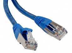 Патч-корд PC-LPM-STP-RJ45-RJ45-C5e-10M-LSZH-BL экранированный,  (100% Fluke Component Tested),  10 м, синий Hyperline