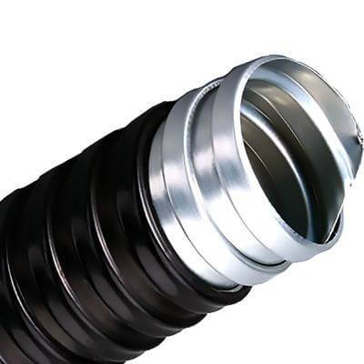 Металлорукав ПВХ изоляции с протяжкой РЗ-Ц-П 20мм черный (50),м Урал Пак