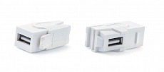 Вставка KJ1-USB-VA3-WH с проходным адаптером USB 3.0 (Type A), 90 градусов, ROHS, белая Hyperline