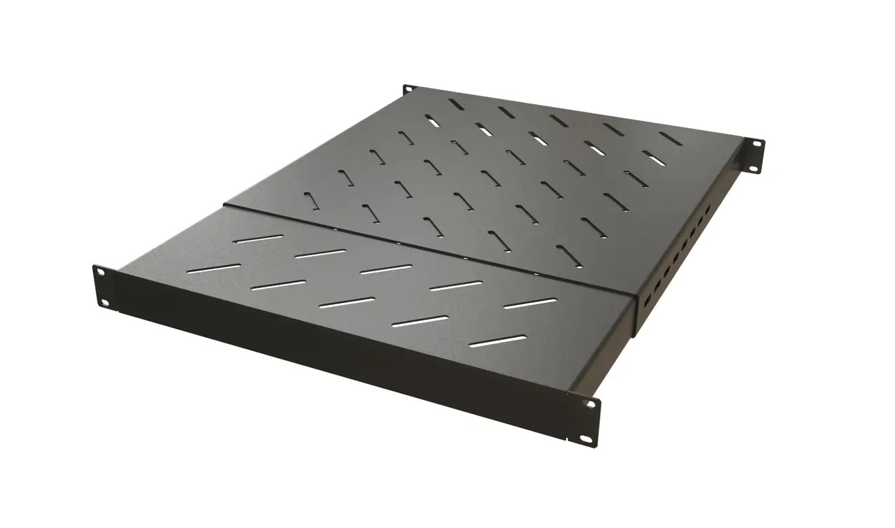 Полка TSD3M-1U-650/1100-RAL9005 раздвижная, регулируемая глубина от 650 мм до 1100 мм, 1U, нагрузка до 150 кг Hyperline