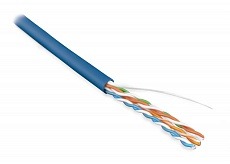 Кабель UUTP4-C5E-S24-IN-LSZH-BL-100 витая пара, неэкранированная  одножильный (solid),  -20°C – +75°C синий - гарантия: 15 лет компонентная, 25 лет системная Hyperline