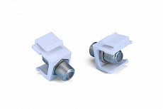 Вставка KJ1-FCON-N-WH с проходным адаптером F-типа, nickel plated, ROHS, белая Hyperline