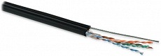 Кабель UUTP4-C5E-S24-2SW-OUT-PE-BK-500 категория 5e, 4 пары (24 AWG), одножильный (solid), с усил. металл.тросом, внешний, PE, черный (500м) Hyperline