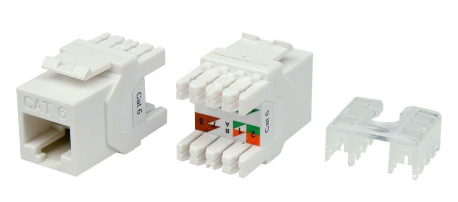 Вставка Keystone Jack RJ-45(8P8C), категория 6, тип 180 градусов, белая KJ8-8P8C-C6-180-WH категория 6, тип 180 градусов, белая Hyperline