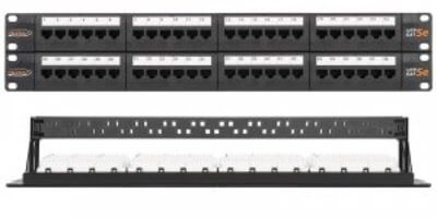 Патч-панель NMC-RP48UD2-2U-BK 2U, 48 портов, Кат.5e, RJ45/8P8C, 110/KRONE, T568A/B Nikomax