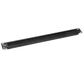 Фальшпанель BPB19-1U-RAL9004 на 1U, с щеточным вводом, цвет черный (RAL 9004/RAL 9005) Hyperline