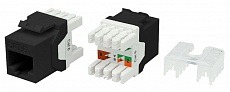 Вставка KJ8-8P8C-C6-180-BK категория 6, тип 180 градусов, черная Hyperline