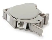 Крепление FP-IE-DIN-KJ-1A-GY в распределительные щиты для промышленных решений, с 2-мя боковыми крышками, ширина 21 мм Hyperline