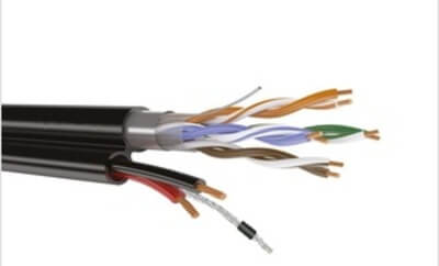 Кабель UTP 4PR 24AWG CAT5e + 2x0,75+TR-FG8 OUTDOOR mixed OptimLAN (с жилами питания 0,75мм) U02-3402