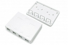 Корпус SBB3-4-WH для установки 4-х вставок типа Keystone Jack, белый Hyperline