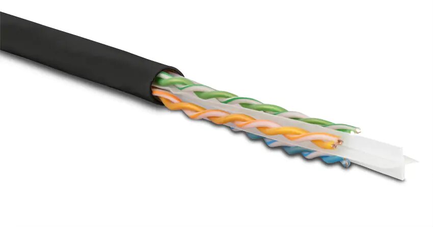 Кабель UUTP4-C6-S23-OUT-LSZH-BK-500 Hyperline
