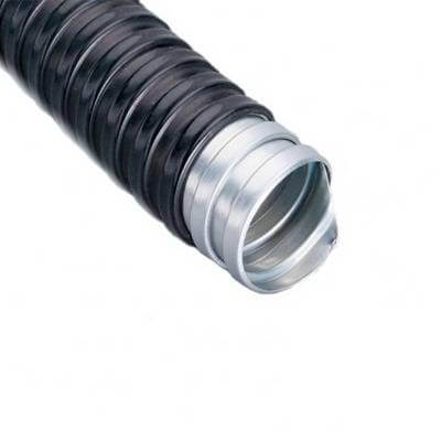 Металлорукав ПВХ изоляции с протяжкой РЗ-Ц-П 10мм черный (50),м Урал Пак