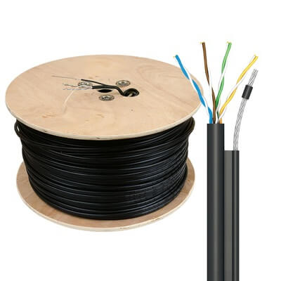 Кабель UTP 4х2х0,51 steel rope Cu outdoor Premium с тросом Skynet