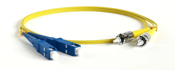 Патч-корд FC-D2-9-SC/UR-ST/UR-H-2M-LSZH-YL SM 9/125 (OS2), ST/UPC-SC/UPC, 2.0 мм, duplex, LSZH, 2 м Hyperline