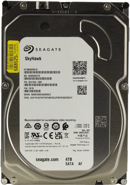 Жесткий диск SATA-III 4TB ST4000VX015 Surveillance Skyhawk (5900rpm) 256Mb 3.5" Seagate