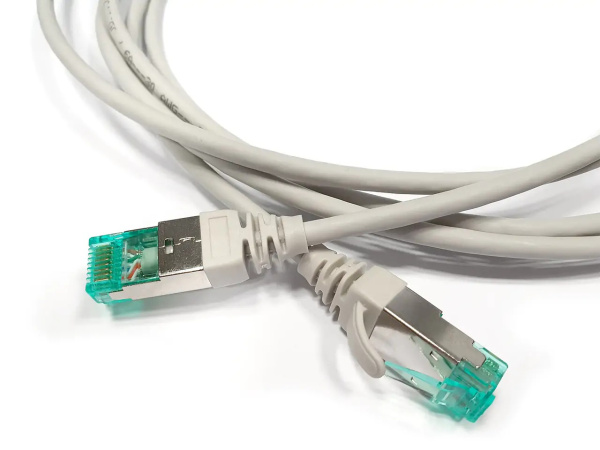 Патч-корд PC-LPT-SFTP-RJ45-RJ45-C6a-1.5M-LSZH-GY S/FTP, экранированный, категория 6a (100% Fluke Component Tested), 30AWG, LSZH, 1.5 м, серый  Hyperline