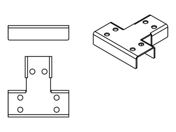 Накладка 001PSGRM003 Т - образная (секция - секция - секция) CAME