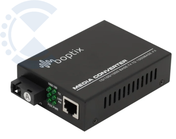 Медиаконвертер для преобразования 10/100/1000-Base-T / 1000Base-FX, Tx/Rx: 1310/1550нм, BO-CVT-1000A-LFP B-OptiX