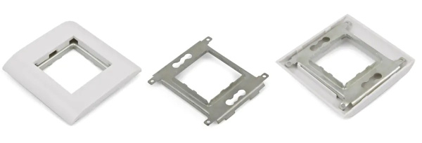 Панель FP-M45-1-WH 80х80мм для 2-х модулей 45х22.5 (аналогов Mosaic), металлический каркас Hyperline