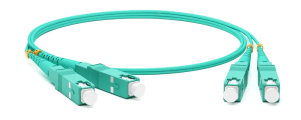 Патч-корд FC-D2-503-SC/PR-SC/PR-H-5M-LSZH-AQ волоконно-оптический (шнур) MM 50/125(OM3), SC-SC, 2.0 мм, duplex, LSZH, 5 м Hyperline