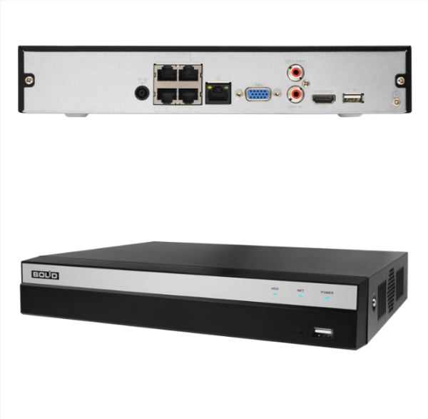 Регистратор RGI-0412P04 IP до 4х каналов c PoE (IEEE802.3at/af) вер. 3 BOLID