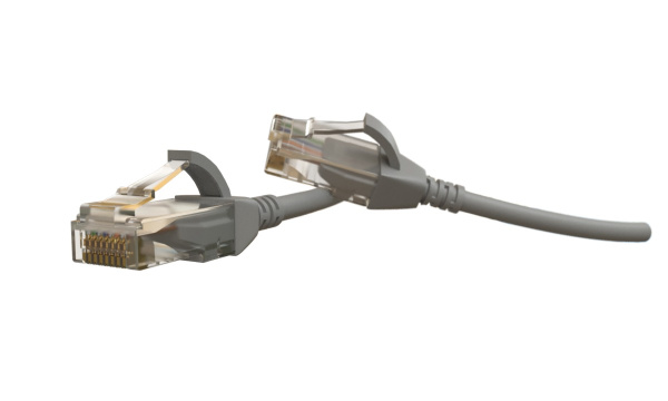 Патч-корд PC-LPT-UTP-RJ45-RJ45-C6-1M-LSZH-GY U/UTP, категория 6 (100% Fluke Component Tested), 28AWG, LSZH, 1 м, серый Hyperline