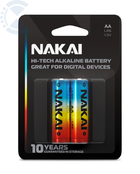 Батарейка LR 6 NAKAI Hi-Tech (R1702-0009), 2 шт в упаковке