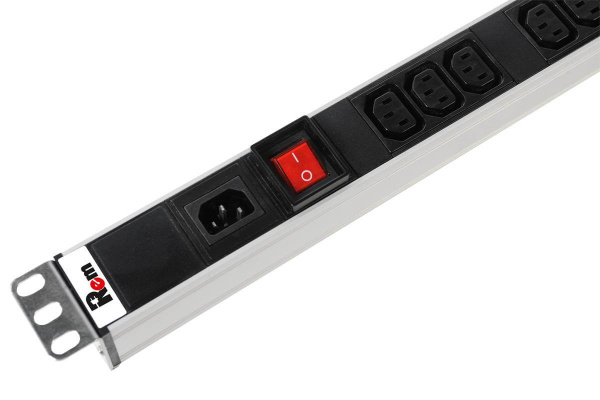 Блок розеток R-16-15S-10C13-V-1820 Rem-16 с выкл., 15  Schuko, 10 C13, вход  IEC 60320 C20 16A, алюм., 42-48U REM
